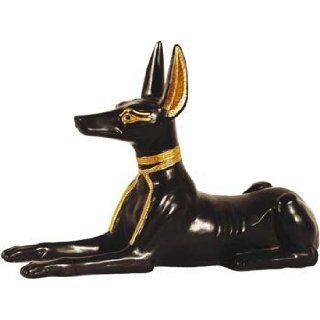 Anubis als Hund gyptischer Gott Lnge 14cm schwarz/gold Deko Figuren: Küche & Haushalt