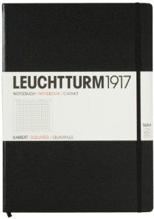 LEUCHTTURM1917 310174 Notizbuch Master Slim (A4+), 121 Seiten, kariert schwarz: Bürobedarf & Schreibwaren