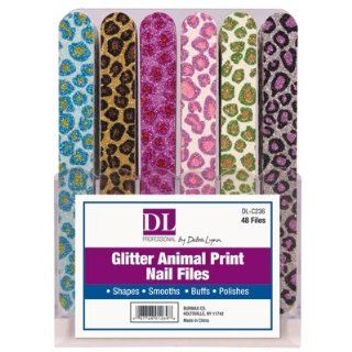 DL Professional Glitter Animal Print Nail Files (Pack of 48) (Nagelfeilen): Drogerie & Körperpflege