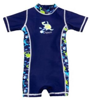 Olibia Mar: Baby  / Kleinkinder Badebekleidung Einteiler mit UV Schutz 50+ und Oeko Tex 100 Zertifizierung in blau: Bekleidung
