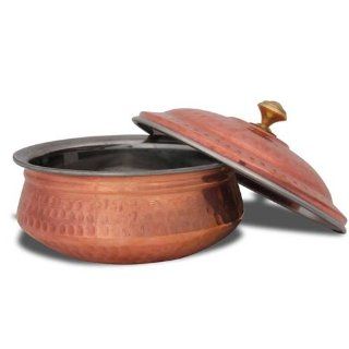 Kupfer Servier Schalen mit Deckel Durchmesser 23 cm: Küche & Haushalt