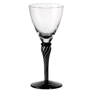 Weinglas, Weinkelch, Roseglas "NIGHT AND DAY", schwarz/wei/klar, Glas, 20 cm, moderner Style (ART GLASS powered by CRISTALICA): Küche & Haushalt