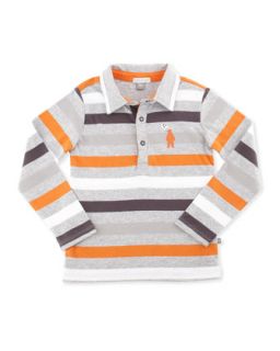 Striped Long Sleeve Polo Shirt, 12 24 Months