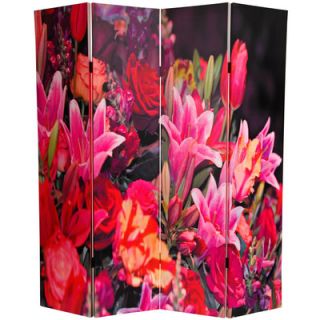 70.88 x 63 Spring Flowers 4 Panel Room Divider by Oriental Furniture