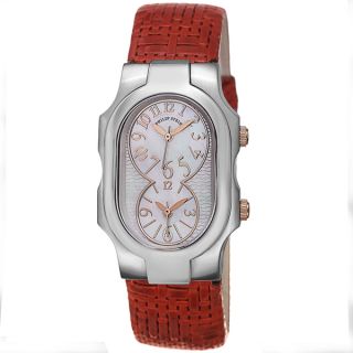 Philip Stein Womens 1 MOPRG CWR Signature Mother Of Pearl Dial Red
