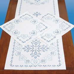 Stamped 3 piece Dresser Scarf and Doily Kit   Shopping   Big