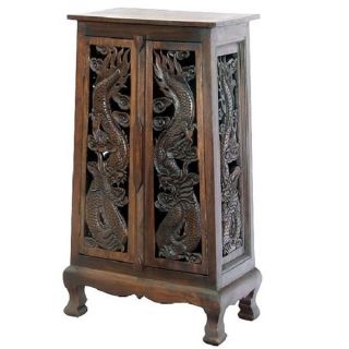 Hand carved Thai Dragon 40 inch Storage Cabinet