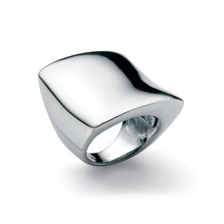 PalmBeach Sterling Silver Free Form Square Ring Tailored