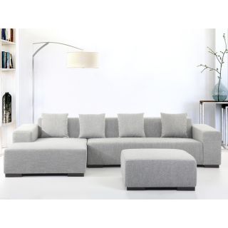 Beliani Lungo Modern Fabric Sectional Sofa   17665919  