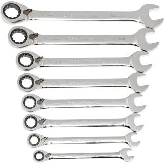 GearWrench Reversible Combination Ratcheting Wrench Set — 8-Pc., Metric, 12-Pt., Model# 9543  Flex   Ratcheting Wrenches