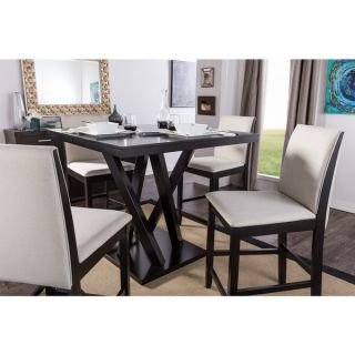 Baxton Studio Everdon 5 piece Dark Brown Modern Pub Table Set