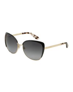 Dolce & Gabbana Polarized Cat Eye Sunglasses, Golden/Black