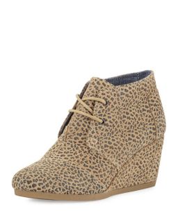 TOMS Suede Desert Wedge Boot, Black