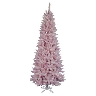 7.5 ft. Flocked Pink Spruce Pre lit Christmas Tree