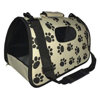 Pet Life Airline Approved Zippered Folding Cage Carrier, Color: Paw