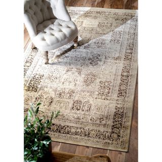 nuLOOM Oriental Vintage Viscose Modern Panel Brown Rug (78 x 96