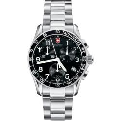 Swiss Army Mens 241495 Chrono Classic Silver Dial Stainless Steel