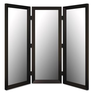 Angle Iron Black 3 Paneled Floor Mirror   Room Dividers