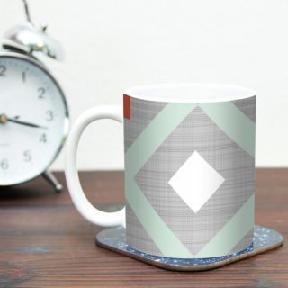 Mint Lattice Weave by Pellerina Design 11 oz. Mint Ceramic Coffee Mug