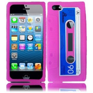 INSTEN Pink Cassette 3D Rubber Soft Silicone Soft Skin Gel Phone Case