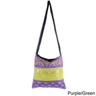 Handmade Sequin and Embroidery Cross body Bag (India)  