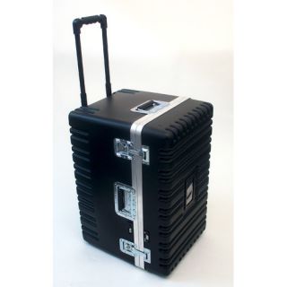 Heavy Duty ATA Case with Wheels and Telescoping Handle in Black: 16.25