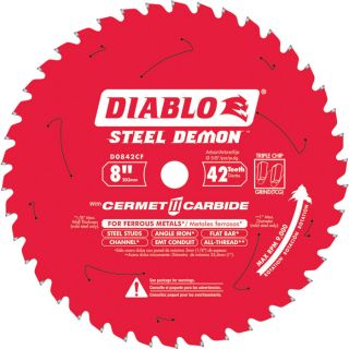 Diablo Steel Demon Cermet II Carbide Circular Saw Blade — 8in., 42 Tooth, For Ferrous Metals, Model# D0842CF  Circular Saw Blades