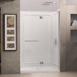 Dreamline Aqua 74.75 x 60 Pivot Frameless Hinged Shower Door with