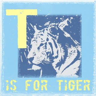 Animal Alphabet T is for Tiger Graphic Art on Wrapped Canvas