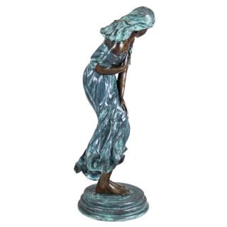 The Windblown Maiden Cast Bronze Garden Statue by Design Toscano