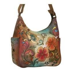 Womens Anuschka Classic Hobo With Side Pockets Floral Fantasy