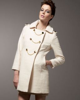 Milly Phoebe Marais Tweed Coat & Triple Chain Ponte Dress