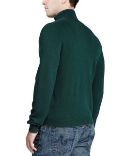 Tipped Pique 1/4 Zip Sweater, Green
