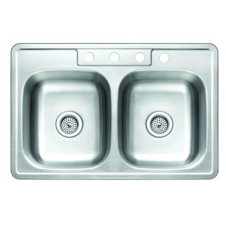 Double Bowl Self rimming 33 inch Stainless Steel Kitchen Sink