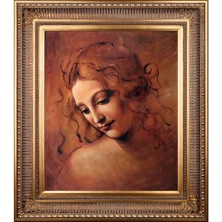 La Pastiche Female Head (La Scapigliata) by Leonardo da Vinci Framed