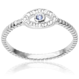 Journee Collection Sterling Silver Cubic Zirconia Accent Evil Eye