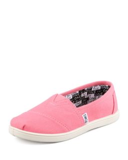TOMS Classic Canvas Slip On, Pink, Youth
