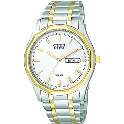 Citizen Mens Eco drive Two tone Stainless Steel Watch   12717427