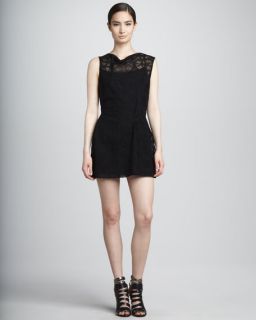 Roland Mouret Zonda Lace Tunic/Minidress, Black