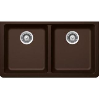 SCHOCK ALIVE Undermount Composite 33 in. 0 Hole 50/50 Double Bowl Kitchen Sink in Chocolate ALIN200YU086