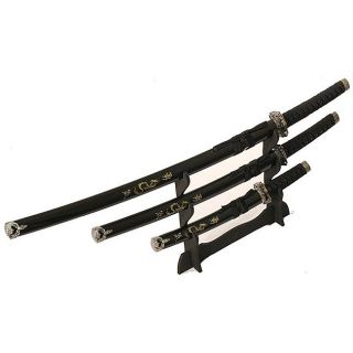 Dragon Samurai 3 piece Black Katana Sword Set  ™ Shopping