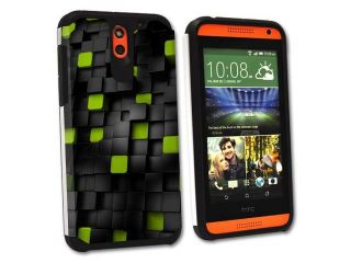MightySkins Protective Bumper Case Cover for HTC Desire 610 hybrid tpu rubber plastic Cubes