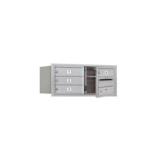 Salsbury Industries 3700 Series 13 in. 3 Door High Unit Aluminum Private Front Loading 4C Horizontal Mailbox with 4 MB1 Doors 3703D 04AFP