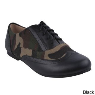 Refresh Womens Nikky 04 Camouflage Casual Oxford Shoes  