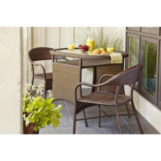 Hampton Bay Youngstown 3 Piece All Weather Wicker Patio Bistro Set 66 11291