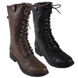 Madden Girl by Steve Madden Zorbaa Lace up Fold over Boots
