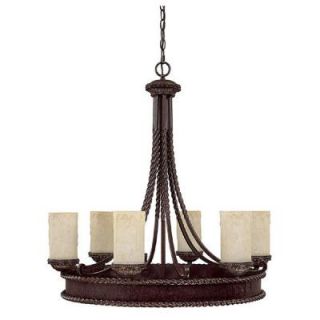 Filament Design Johnson 6 Light Weathered Brown Incandescent Chandelier CLI CPT203396017