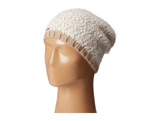 Calvin Klein Boucle Knit Slouchy Beanie w/ Contrast Rib Cuff Heathered Almond