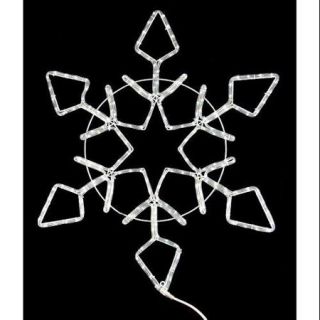 72" Pure White LED Lighted Rope Light Snowflake Commercial Christmas Decoration