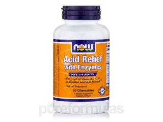 Acid Relief with Enzymes   60 Chewables Tablets by NOW